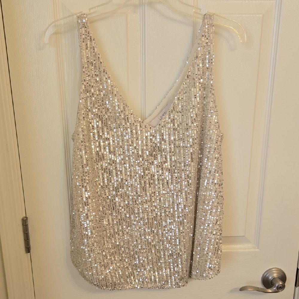 LOFT Sparkling Sequin Blouse